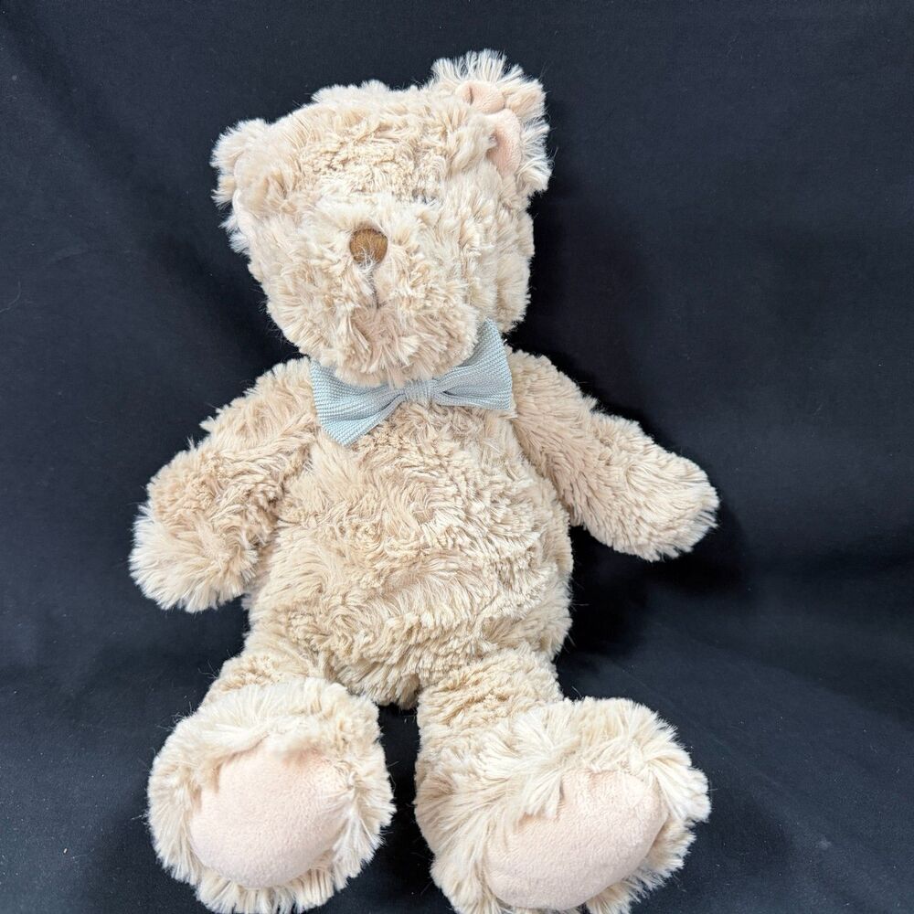 Mon Ami Baldwin Teddy Bear Light Brown Blue Bow 15 ½” Tall